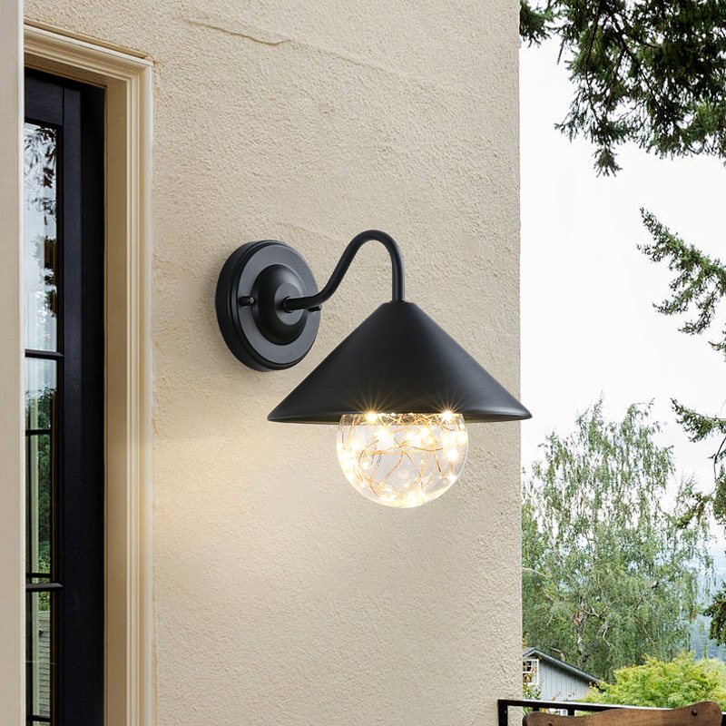 户外防水壁灯阳台过道走廊楼梯创意圆形led庭院灯室外大门墙壁灯